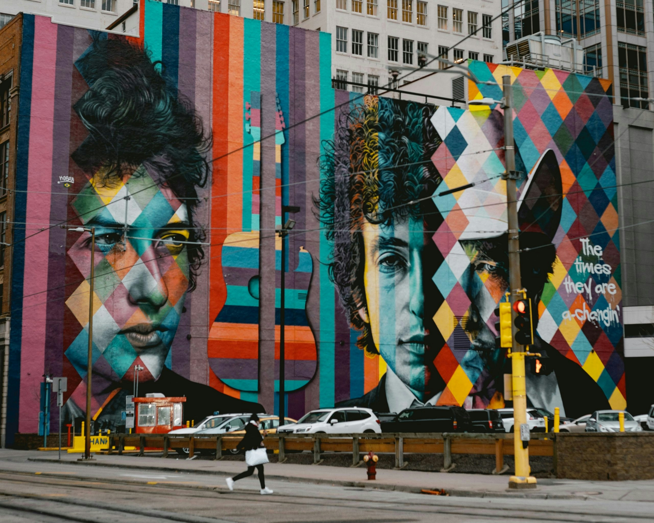 Colorful street mural in Minneapolis, Minnesota