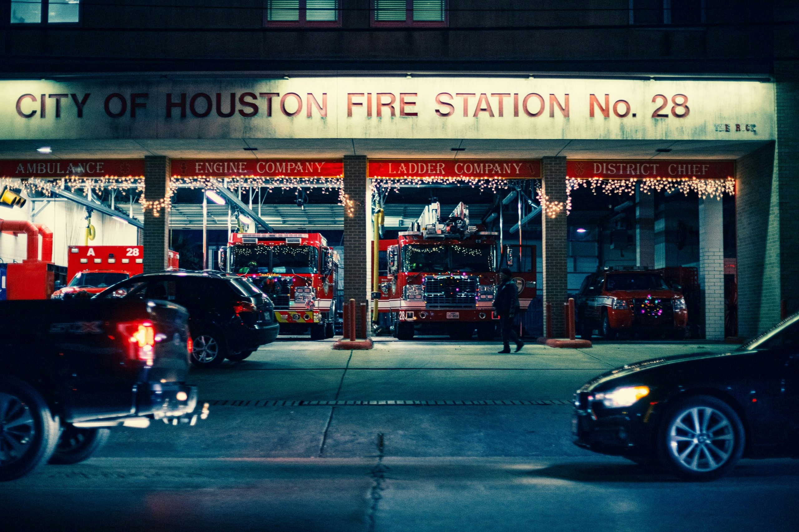 Historic fire station building in Houston, Texas