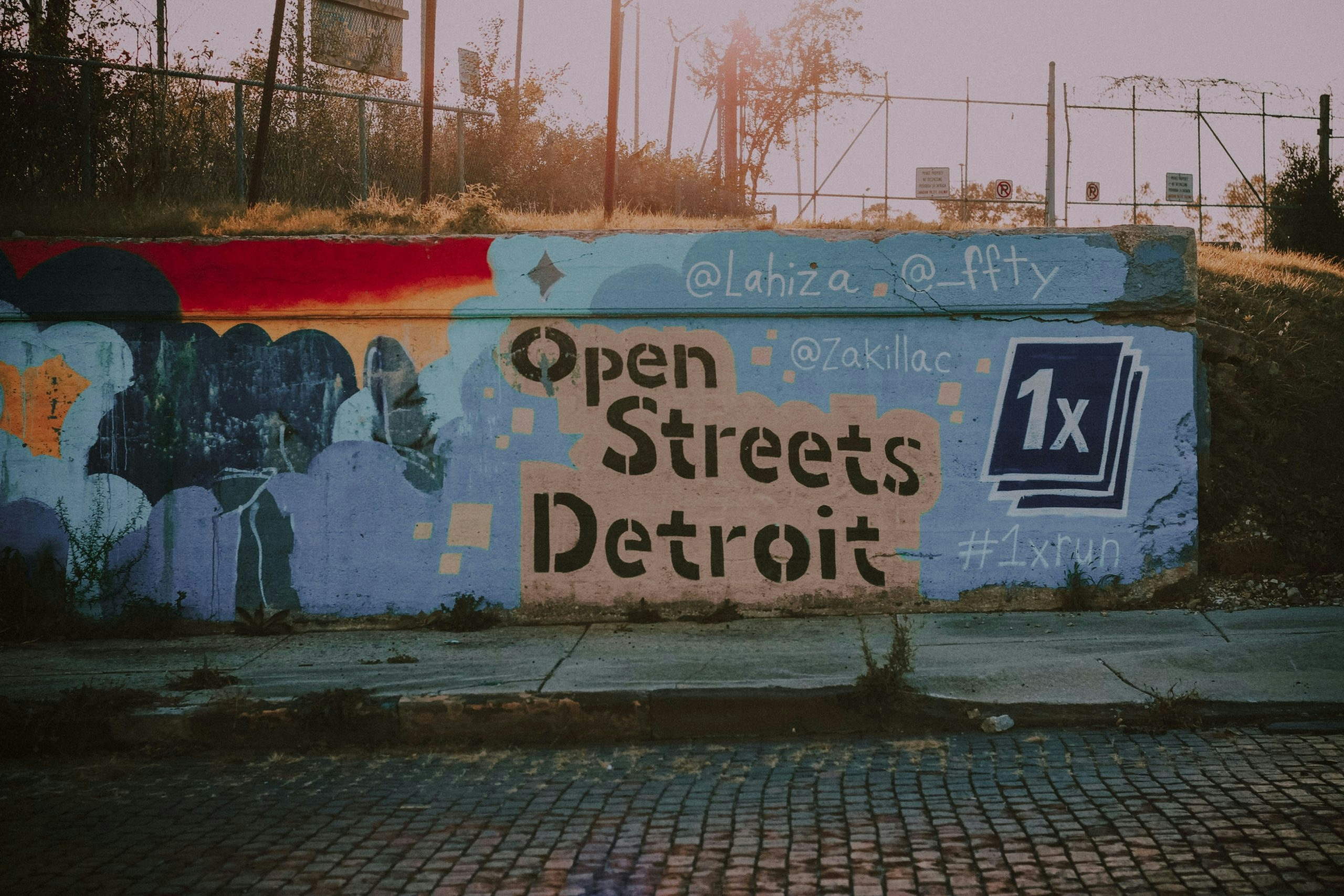 Colorful street art mural in Detroit, Michigan