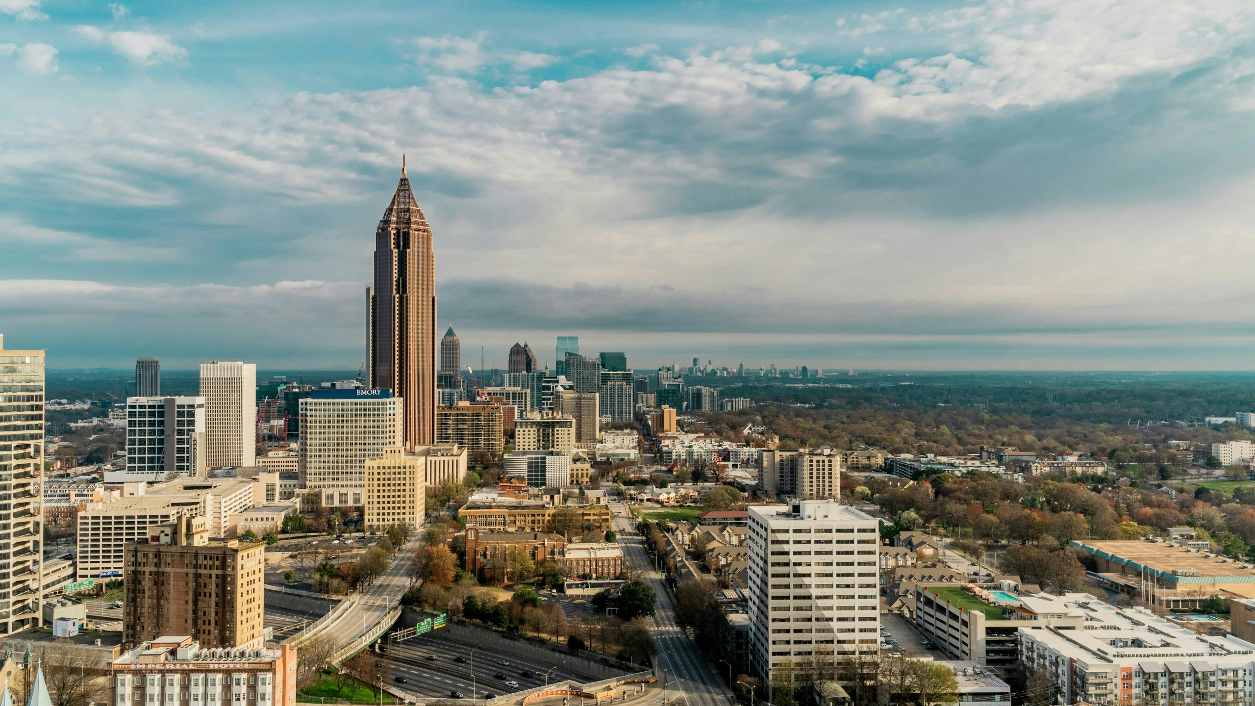 Panoramic view of downtown Augusta, Georgia overlooking the Savannah River
