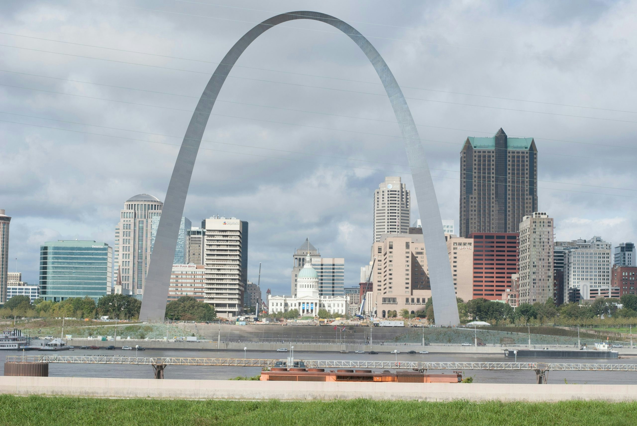 The iconic Gateway Arch towering over downtown St. Louis