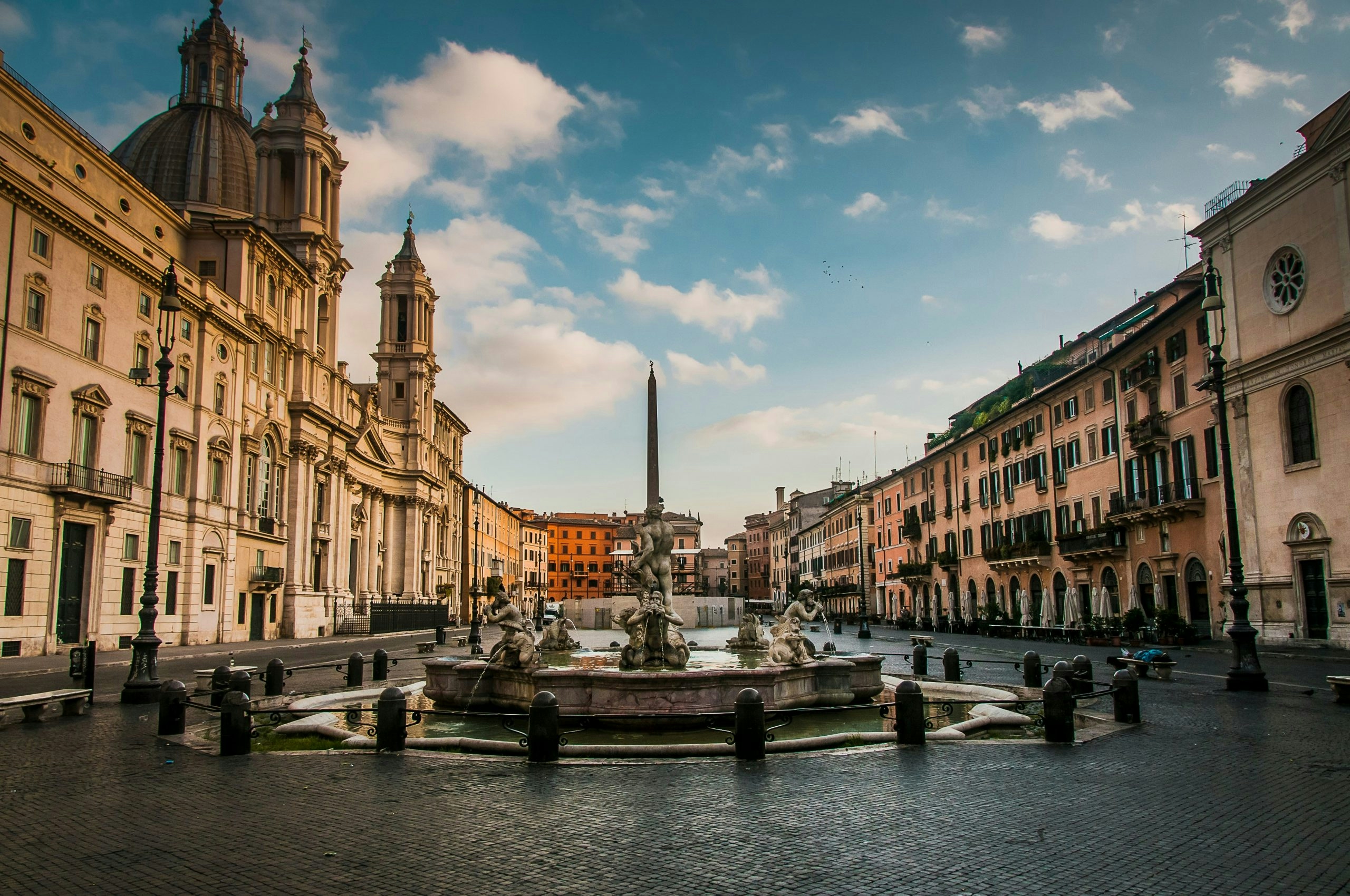 Traditional Roman street in Rome, Italy