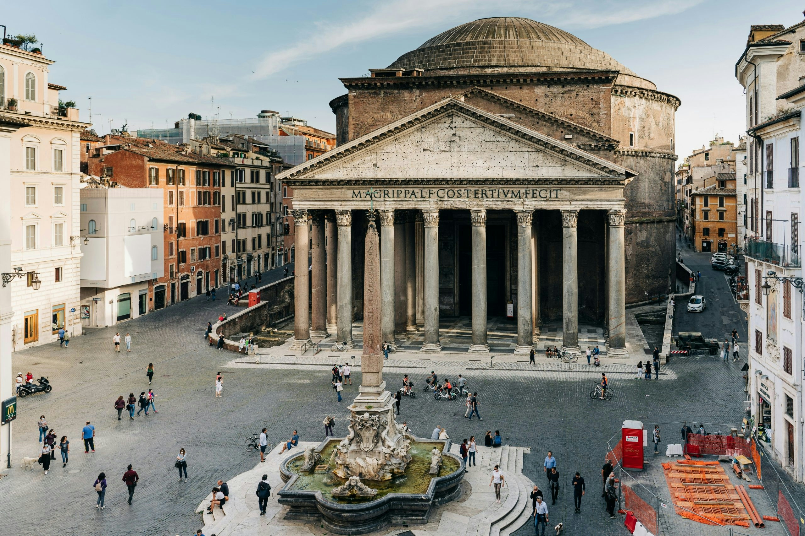 Aerial view of Rome, Italy featuring its historic skyline and landmarks