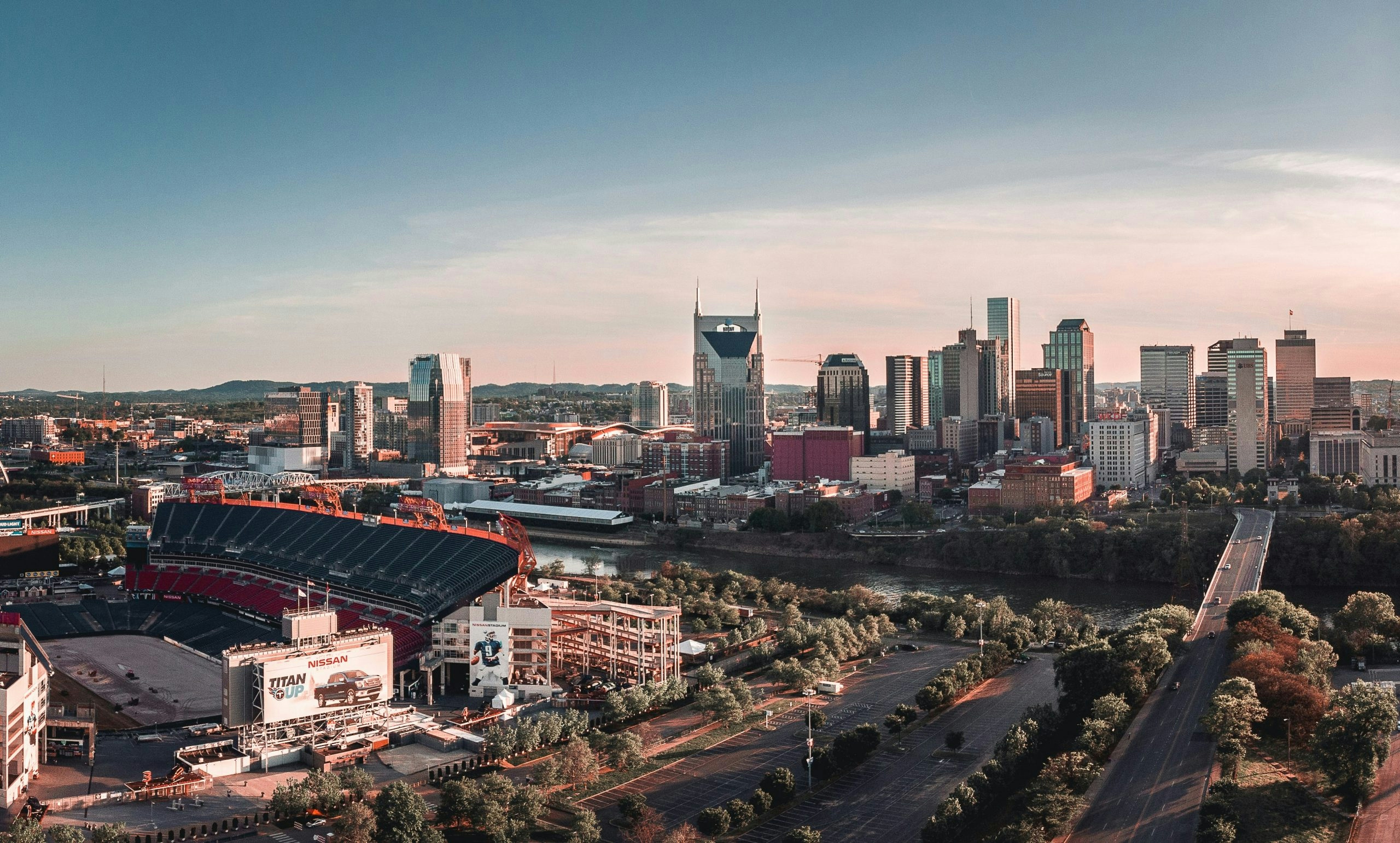 Downtown Knoxville, Tennessee, with historic buildings, tree-lined streets, and a vibrant city atmosphere