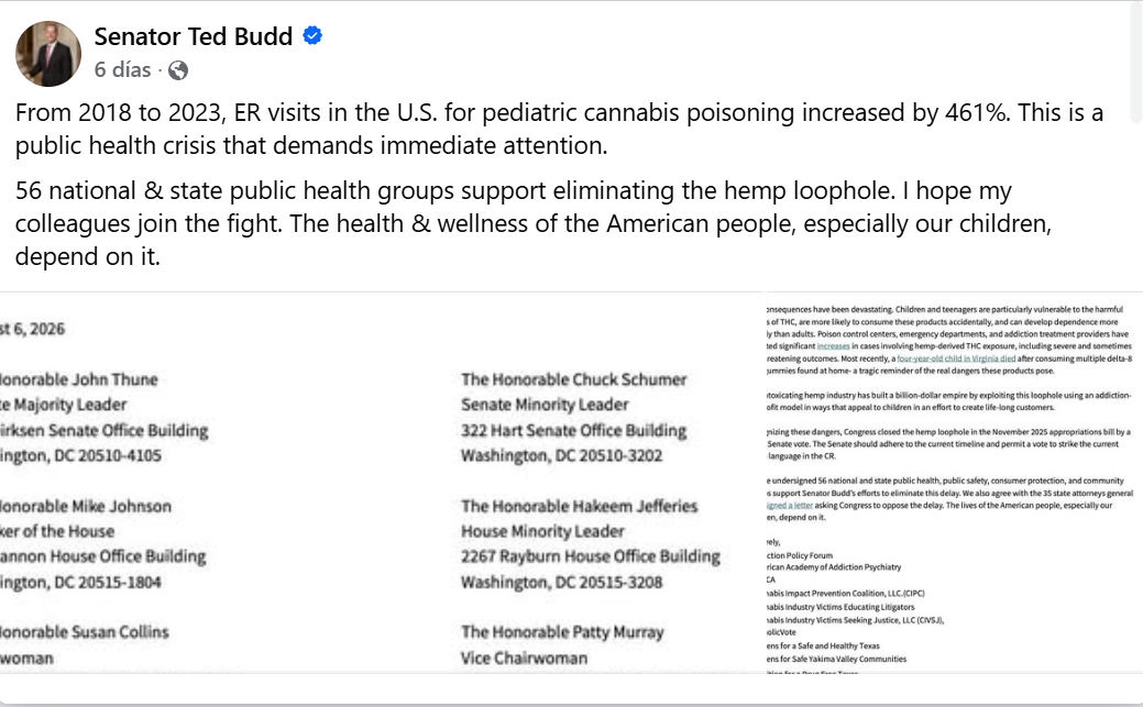 Senator Ted Budd Facebook Post