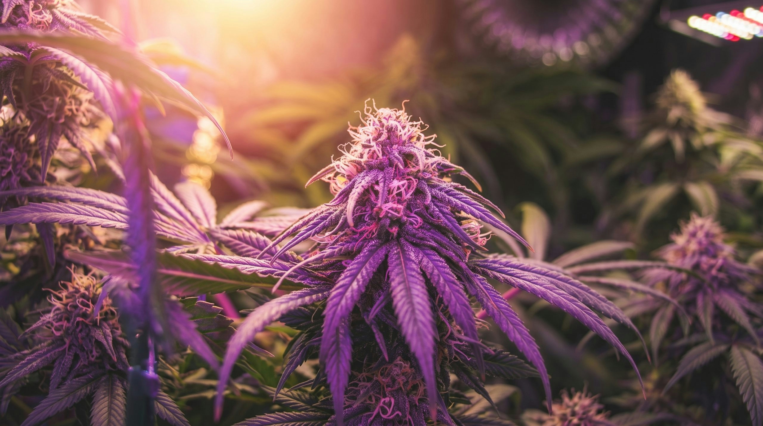 Purple Runtz cannabis buds with dense purple and green flowers