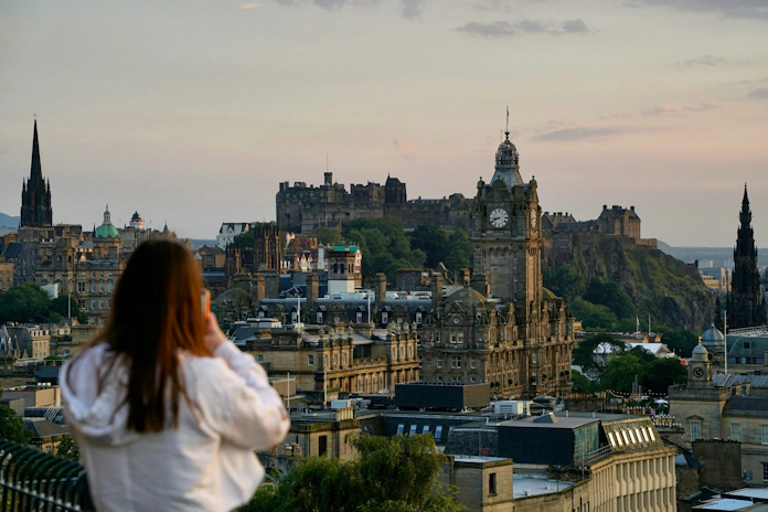 Picturesque Edinburgh skyline with historic architecture