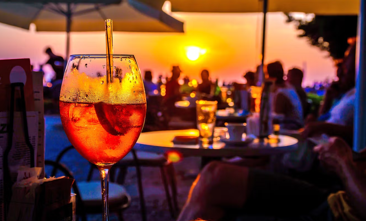 drink at sunset in south padre island