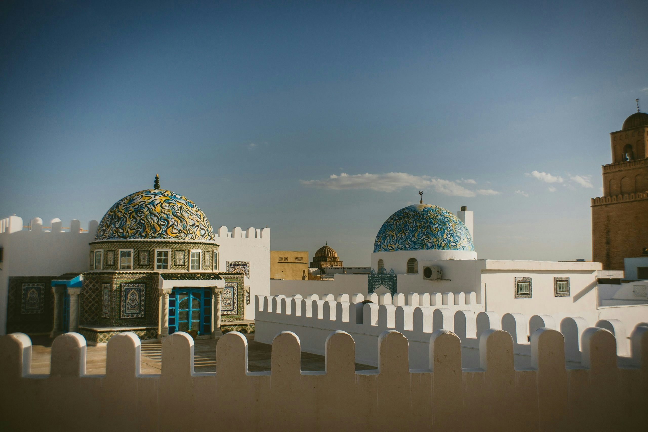 Historic constructions surrounded by traditional Tunisian buildings