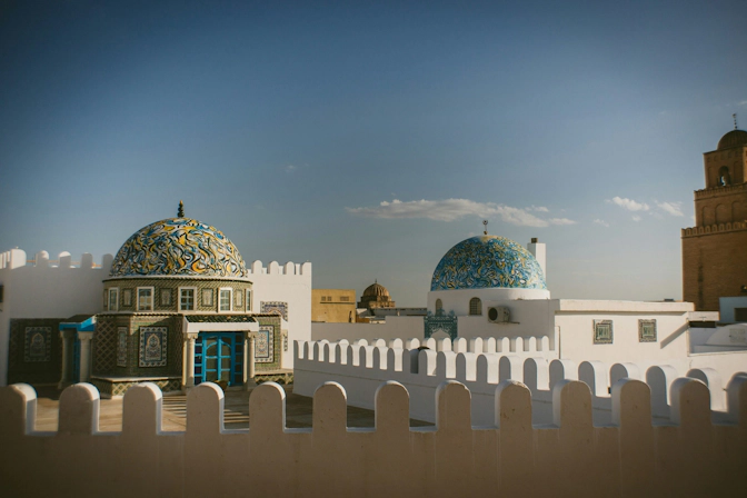 Historic constructions surrounded by traditional Tunisian buildings