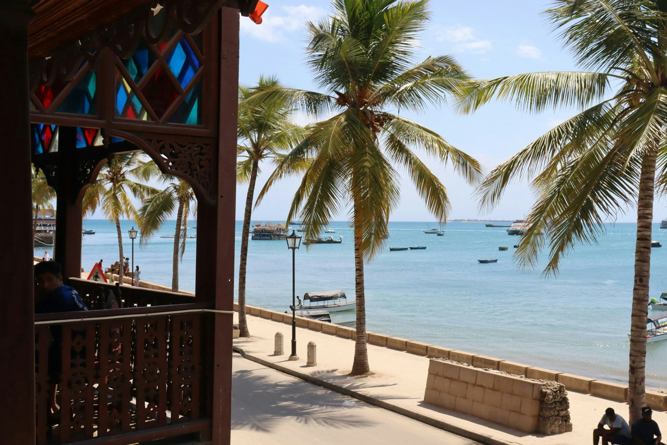 beautiful beach sidewalk in zanzibar
