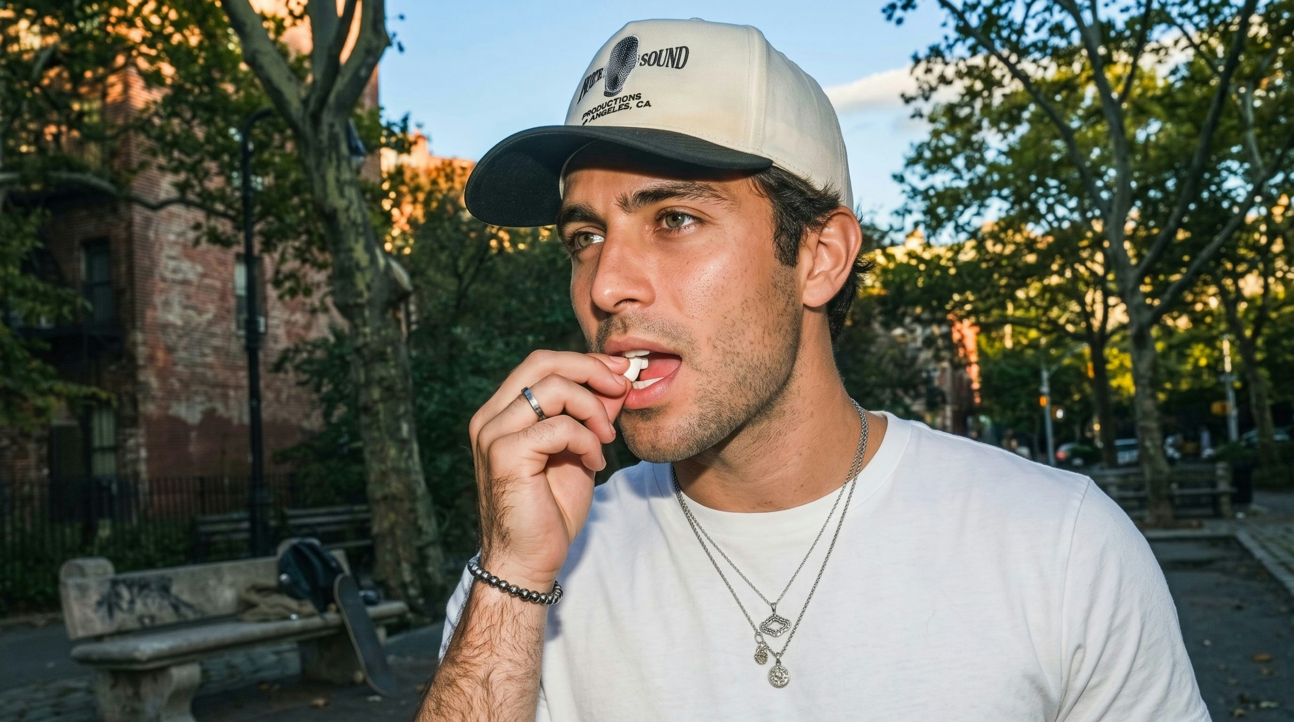 Man using a nicotine pouch