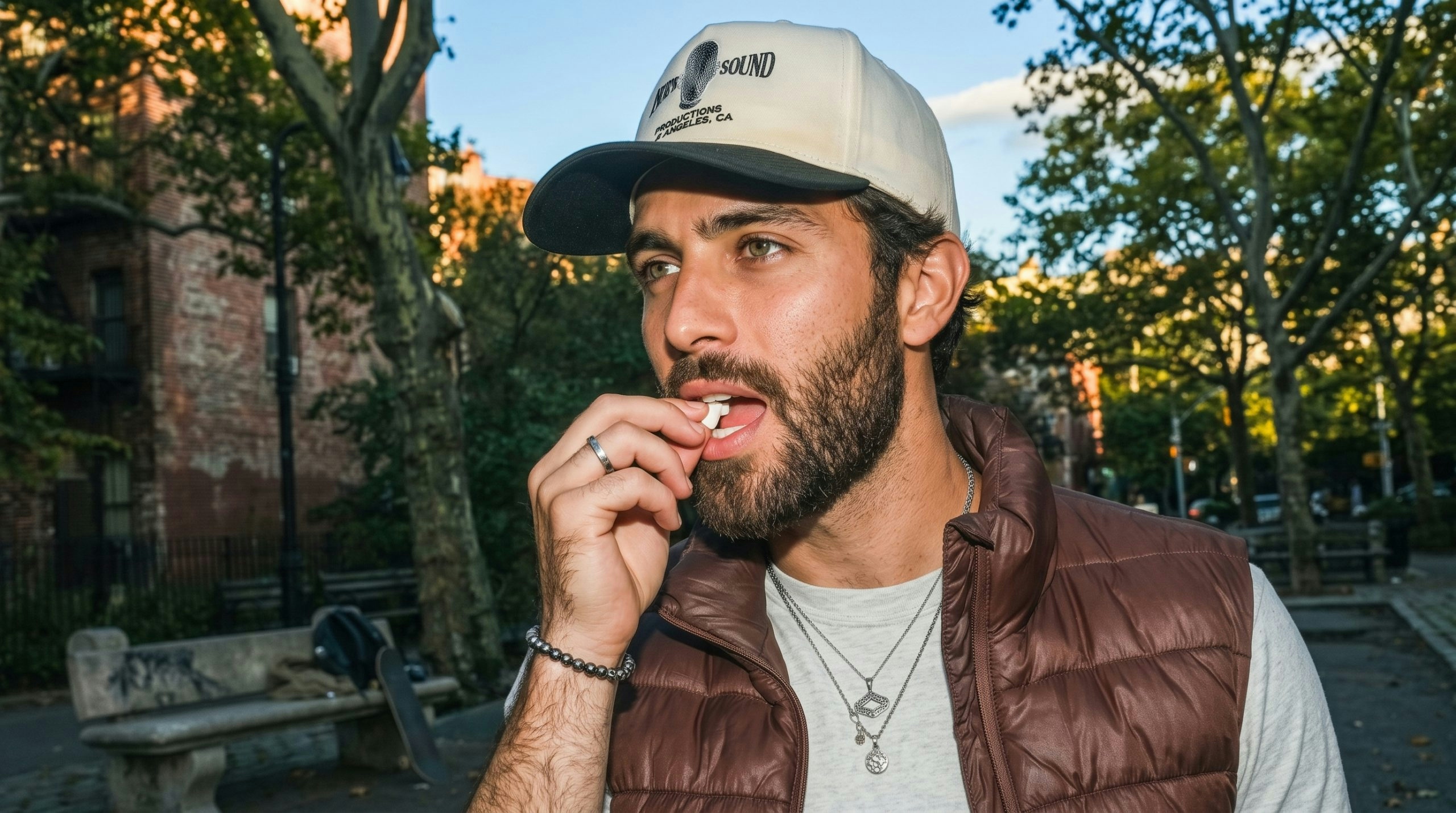 Man using a nicotine pouch
