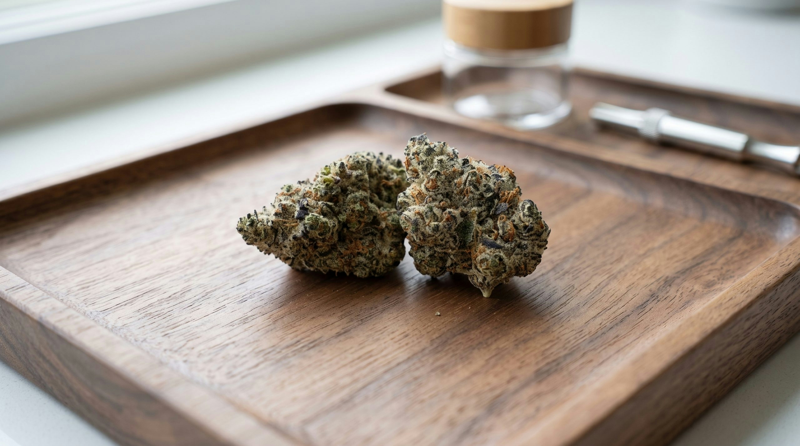 Close-up of cannabis buds showcasing their texture and trichomes