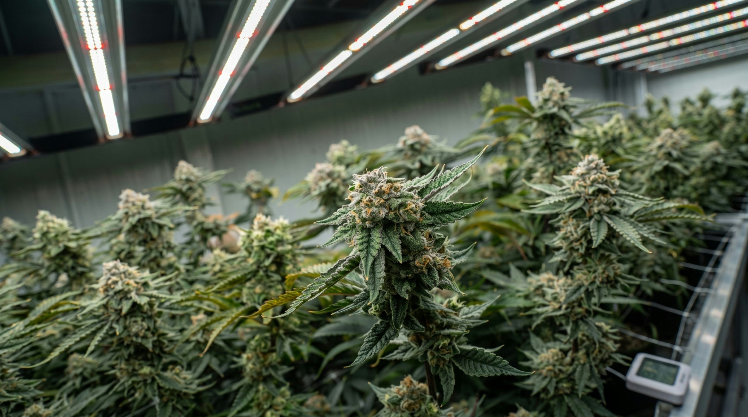 Close-up view of cannabis flower buds