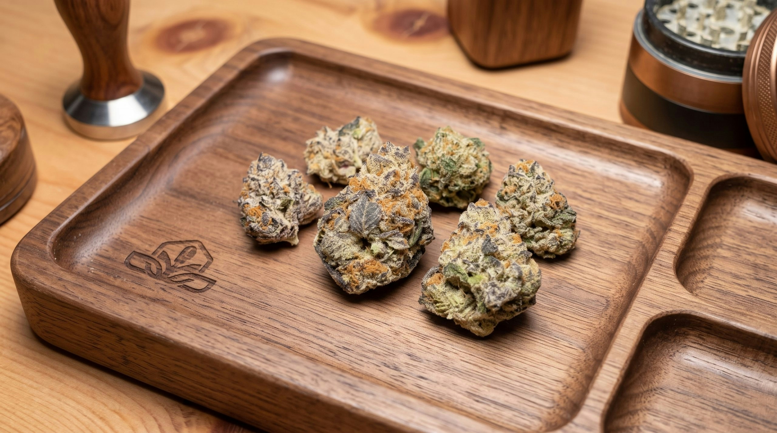 Close-up view of cannabis flower buds