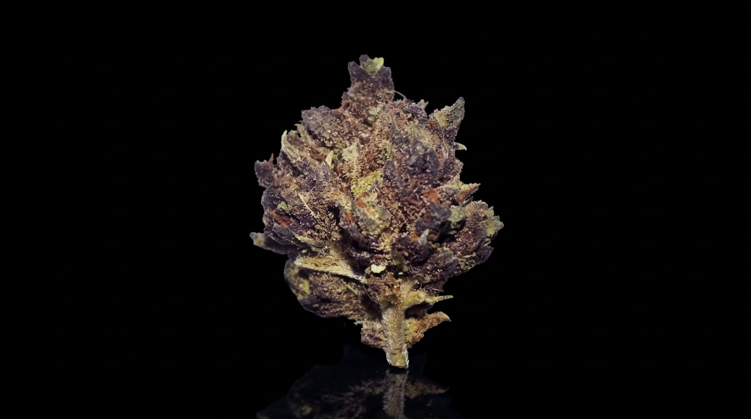 Cannabis bud on a black background