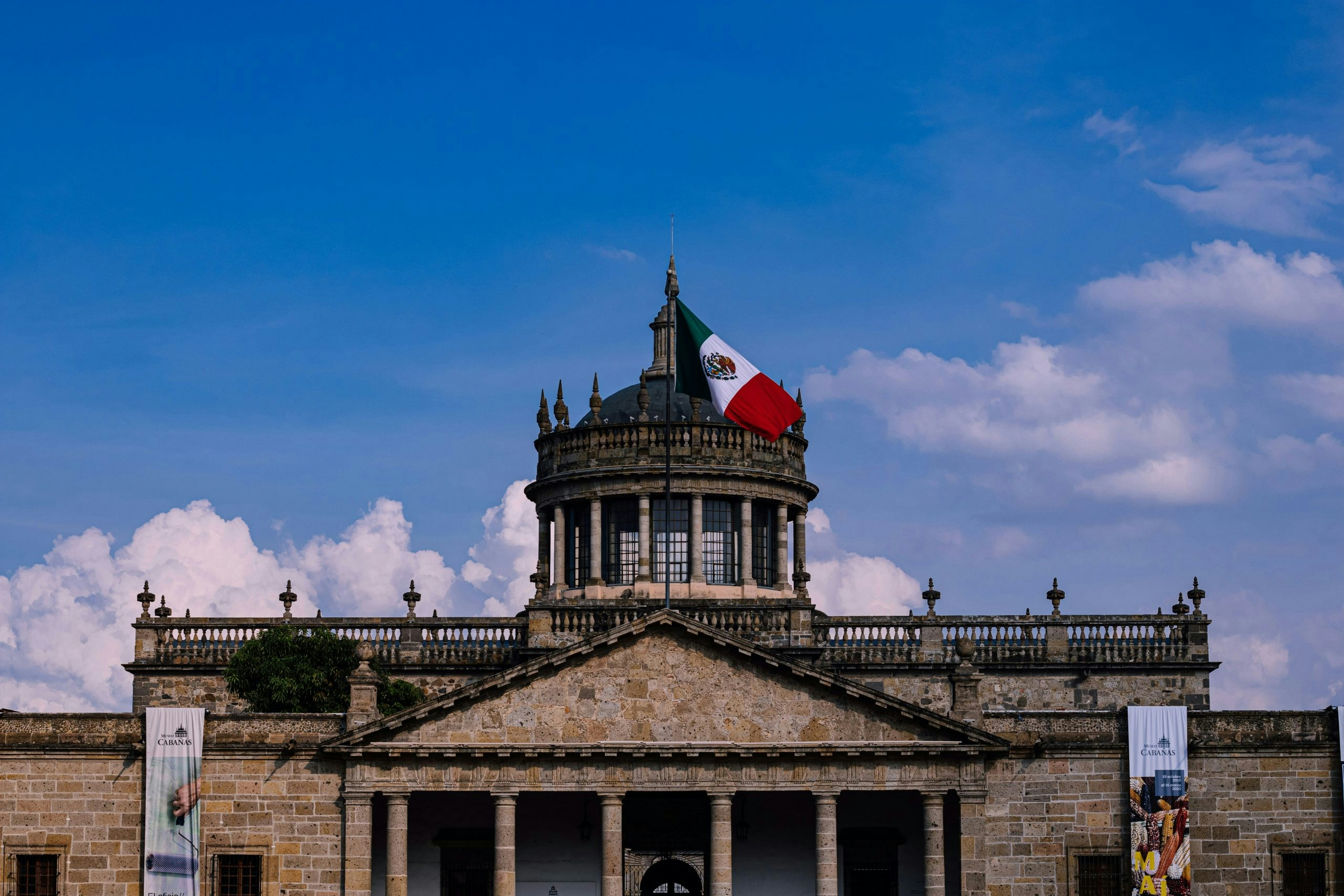 mexican flag waving around