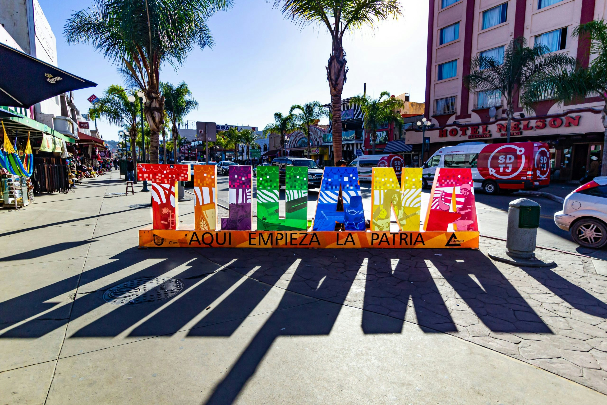 Tijuana sign displayed in a public plaza
