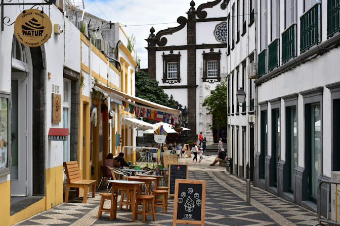 traditional street in azores
