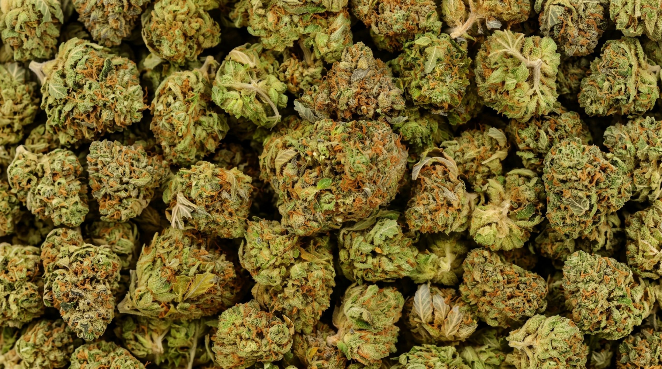 a bunch of weed buds together