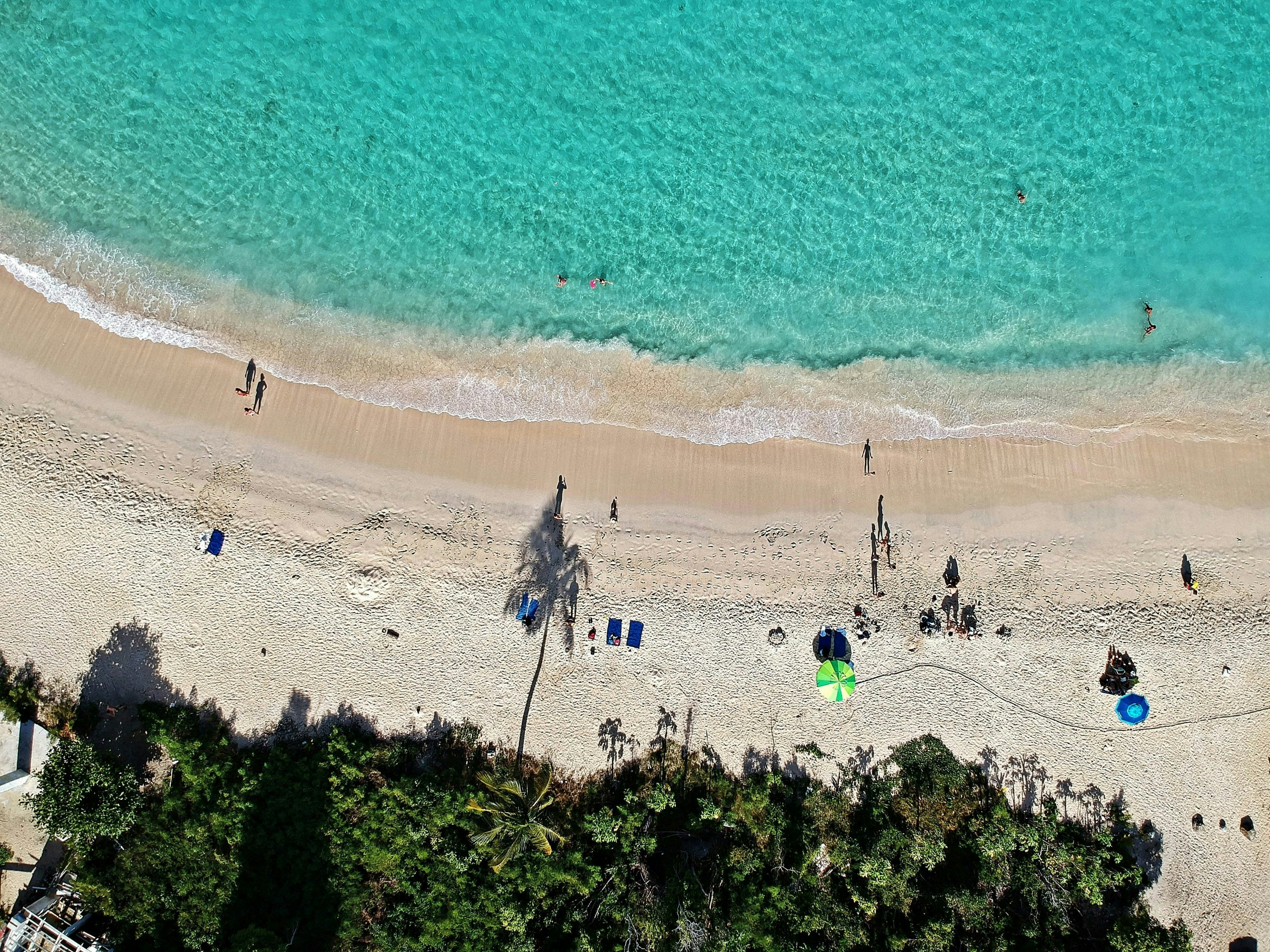 Aerial view of the British Virgin Islands coastline