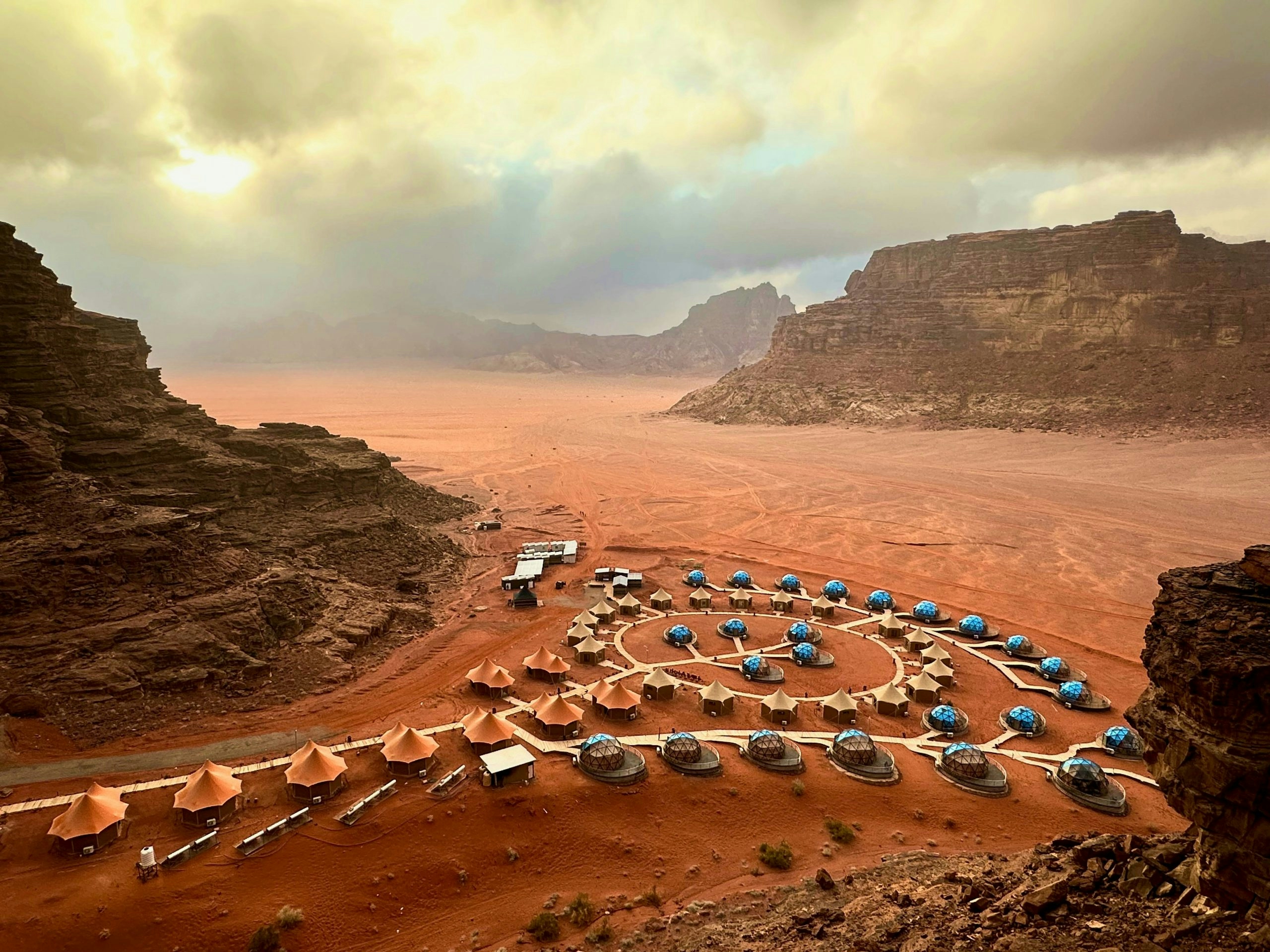 Scenic landscape of Jordan with desert mountains and valleys