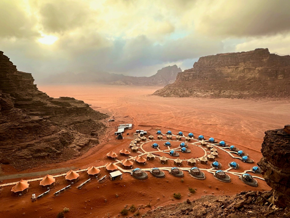 Scenic landscape of Jordan with desert mountains and valleys