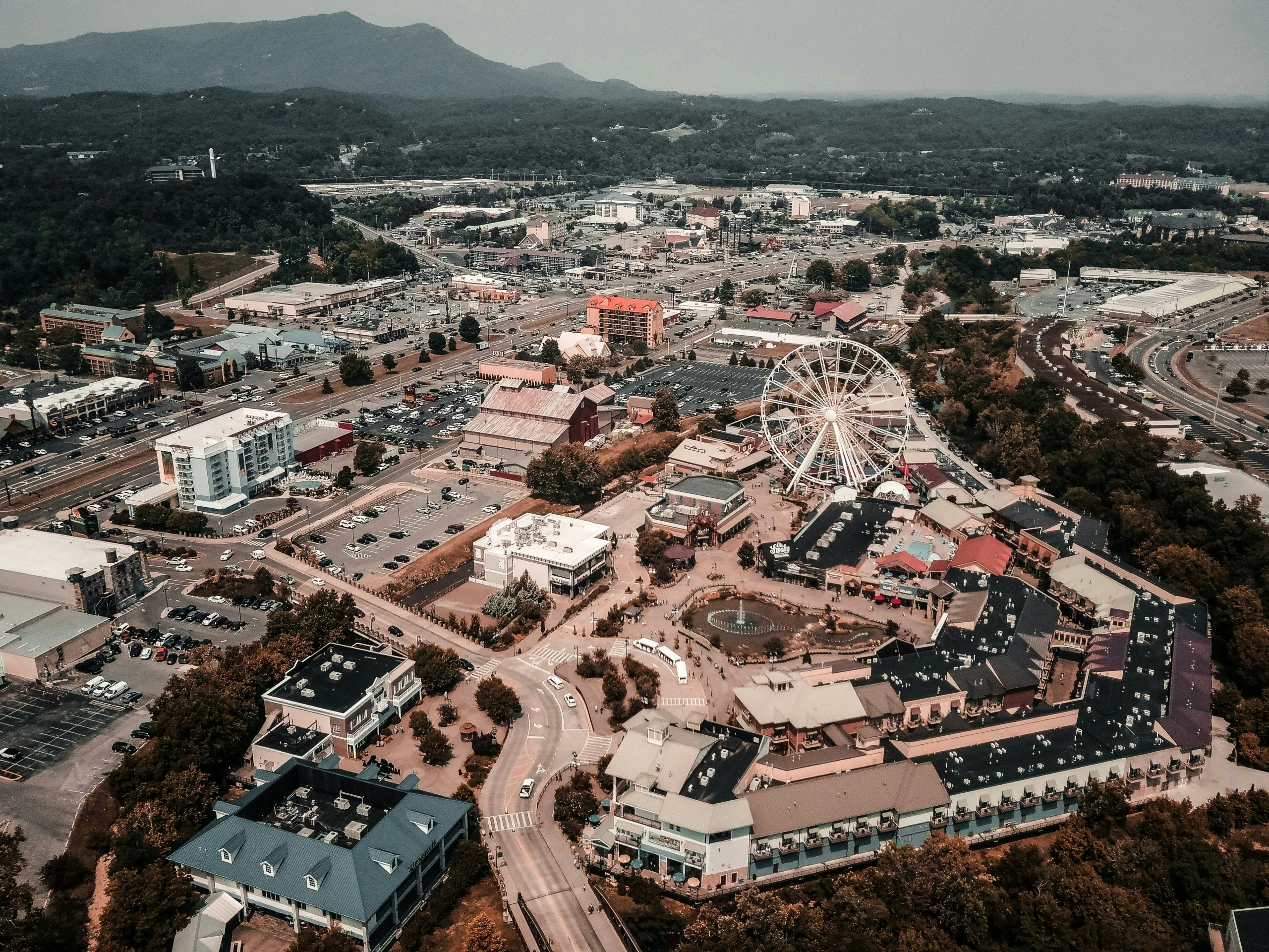 Panoramic view of Pigeon Forge, Tennessee