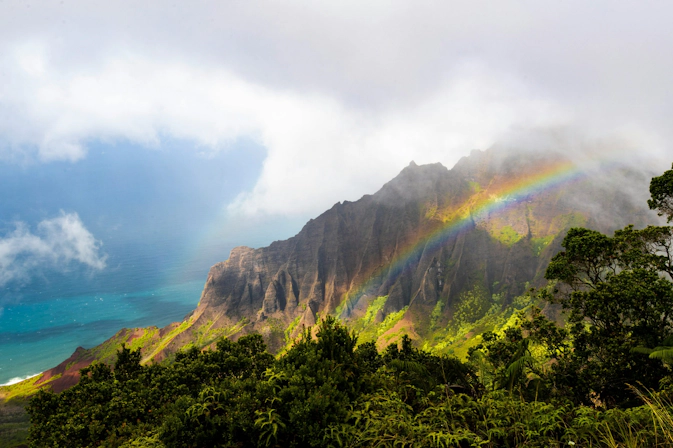 Dramatic cliffs and lush valleys across Kauai, Hawaii