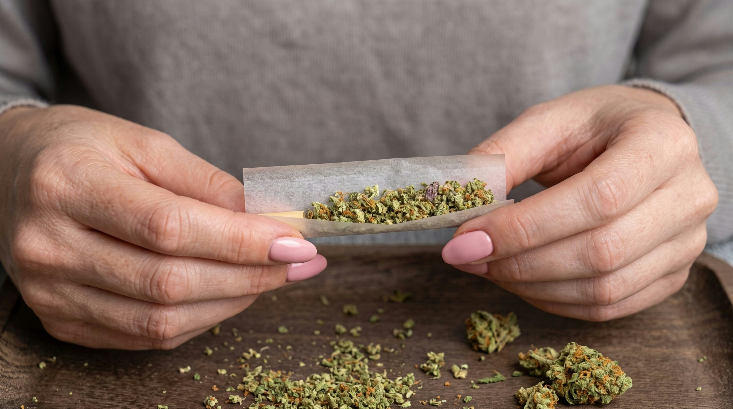 person hand rolling a joint
