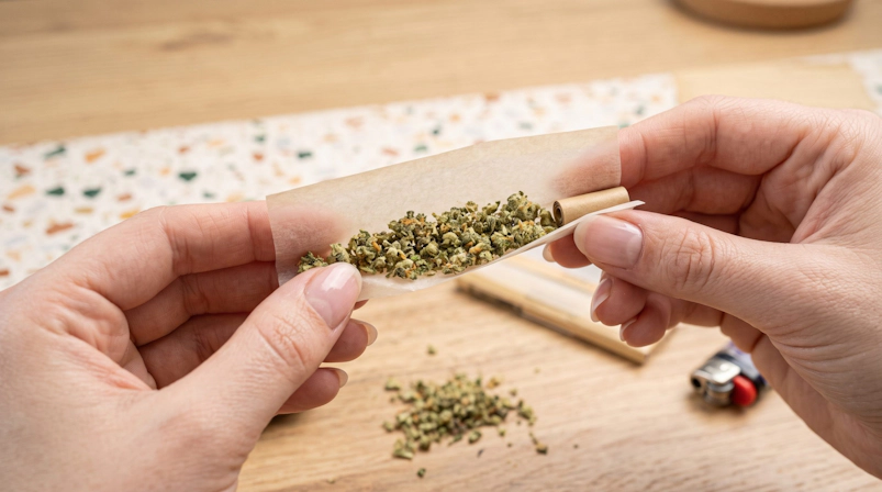 hand-rolling a joint