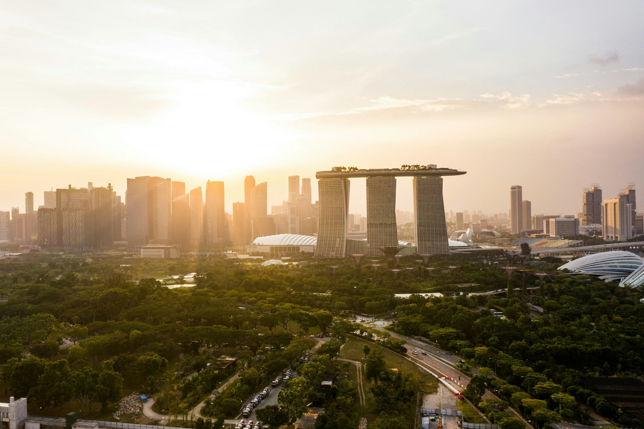aerial view of singapore