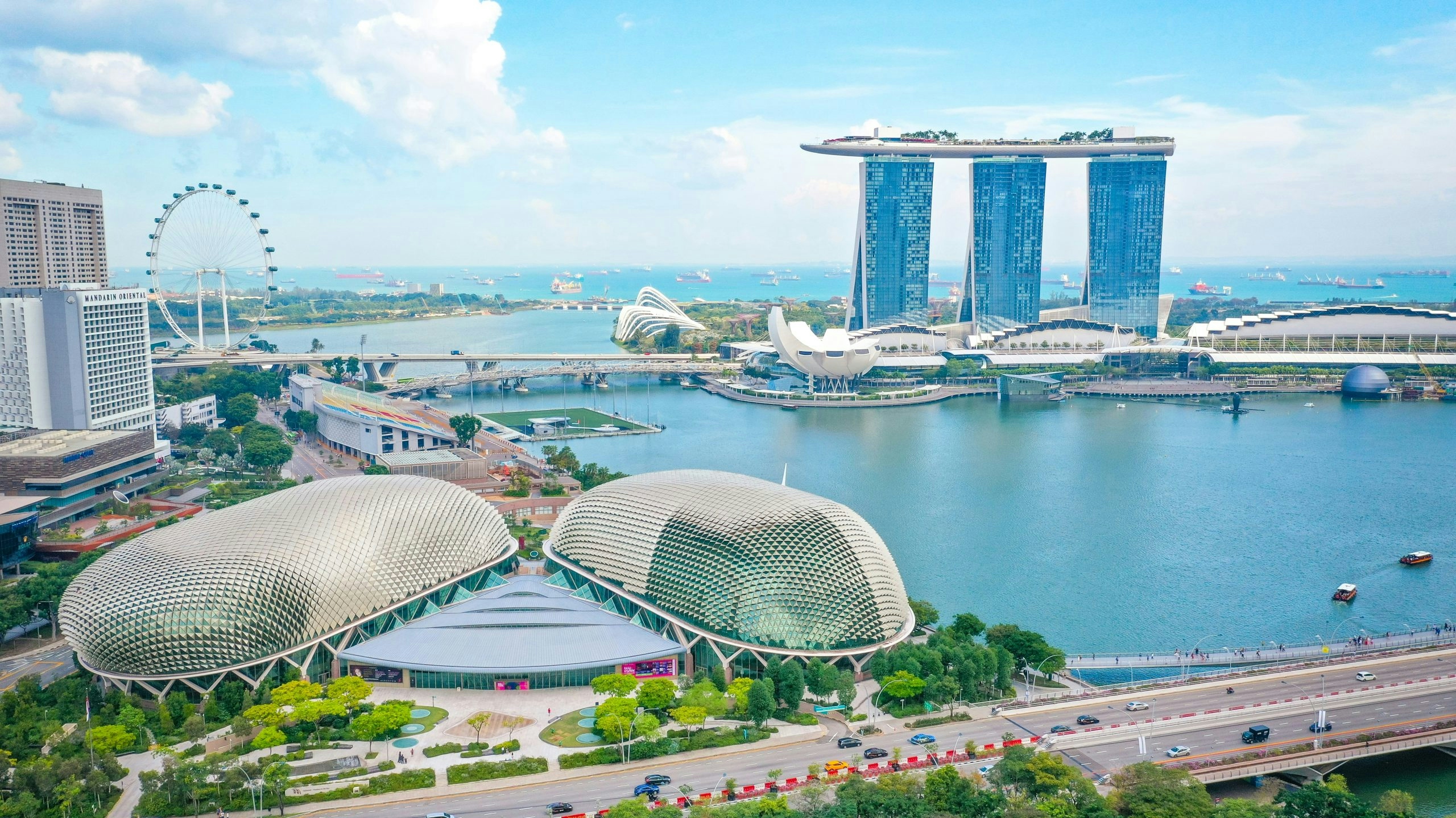 aerial view of singapore at day