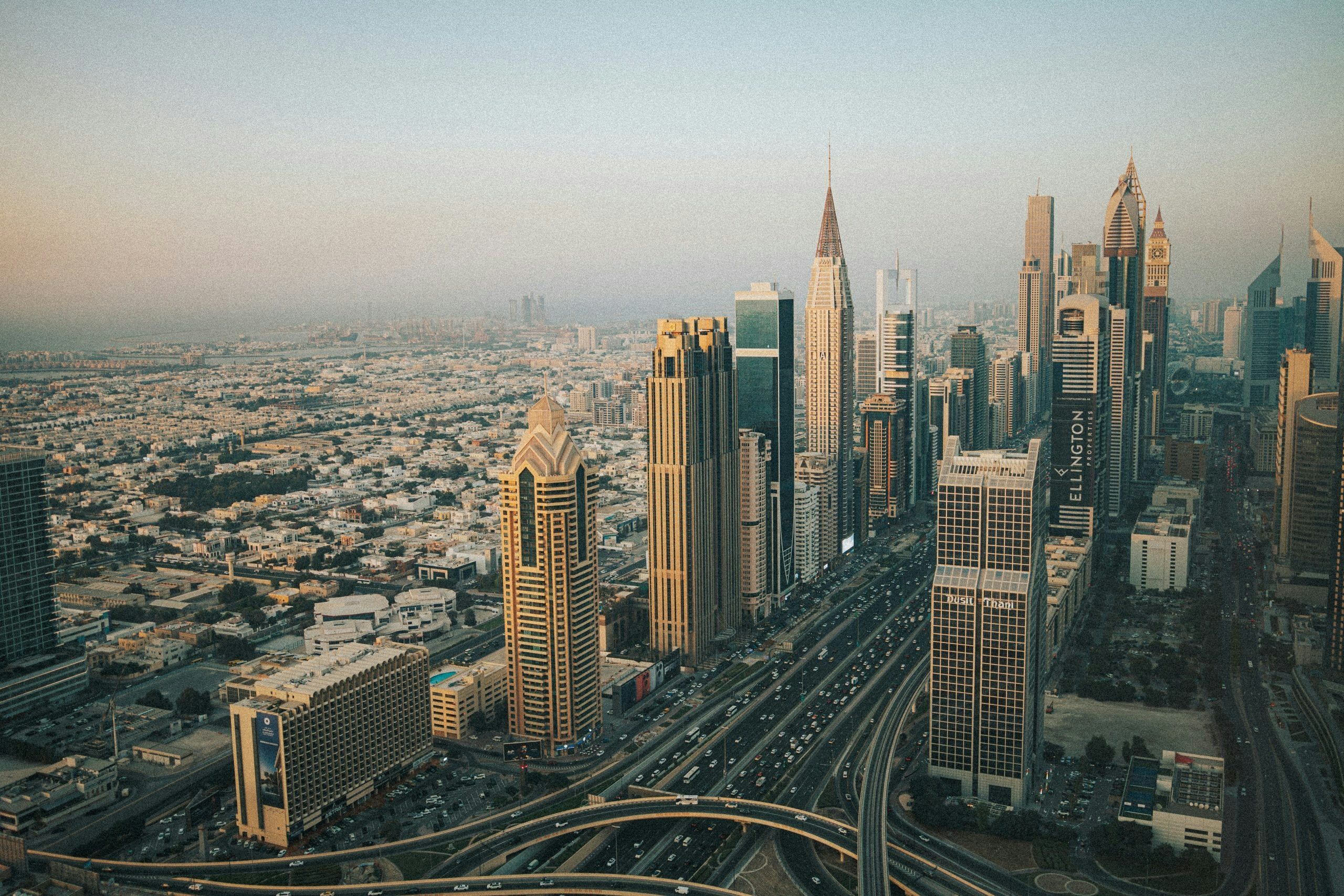 aerial view of dubai