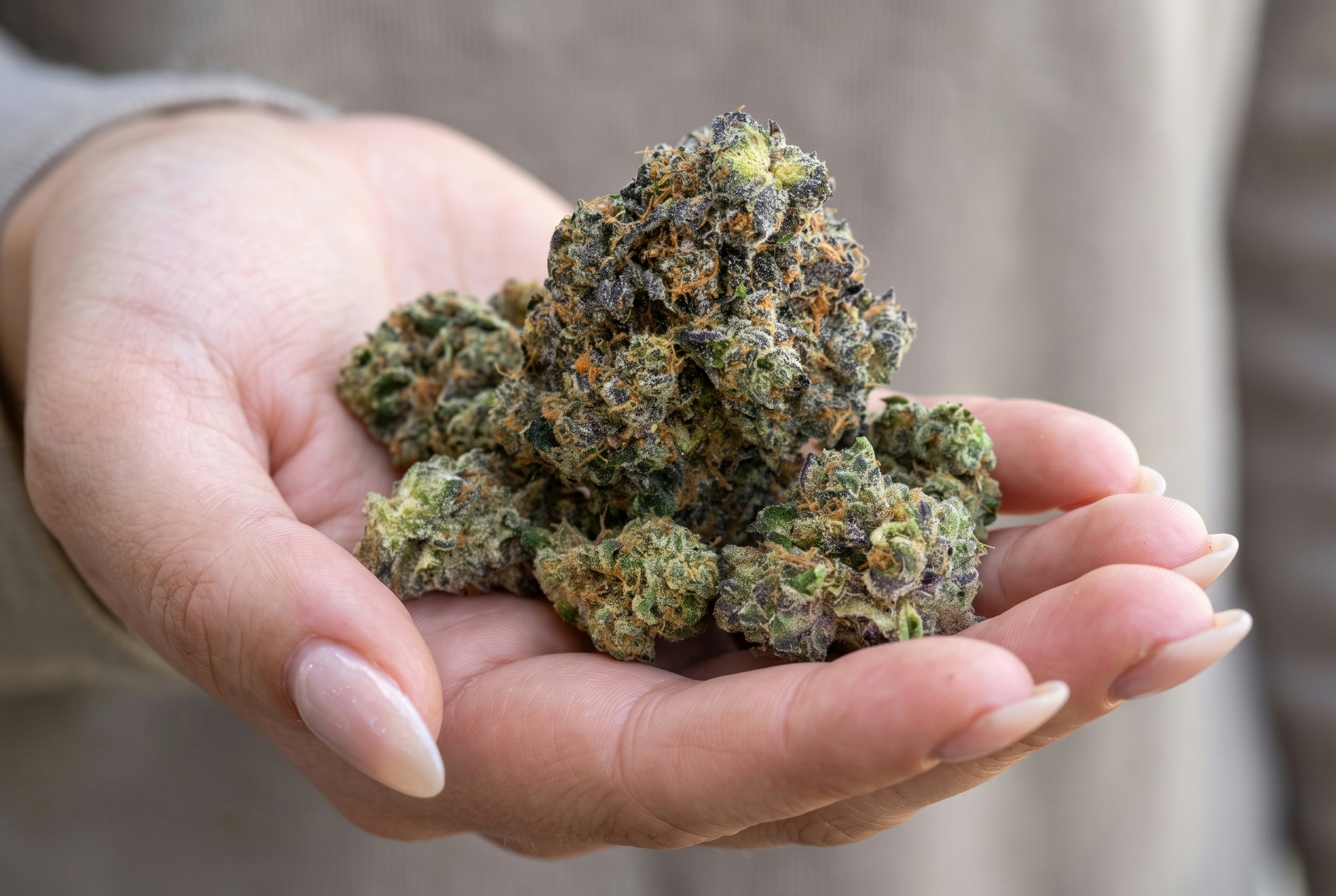 hand holding some grape buds