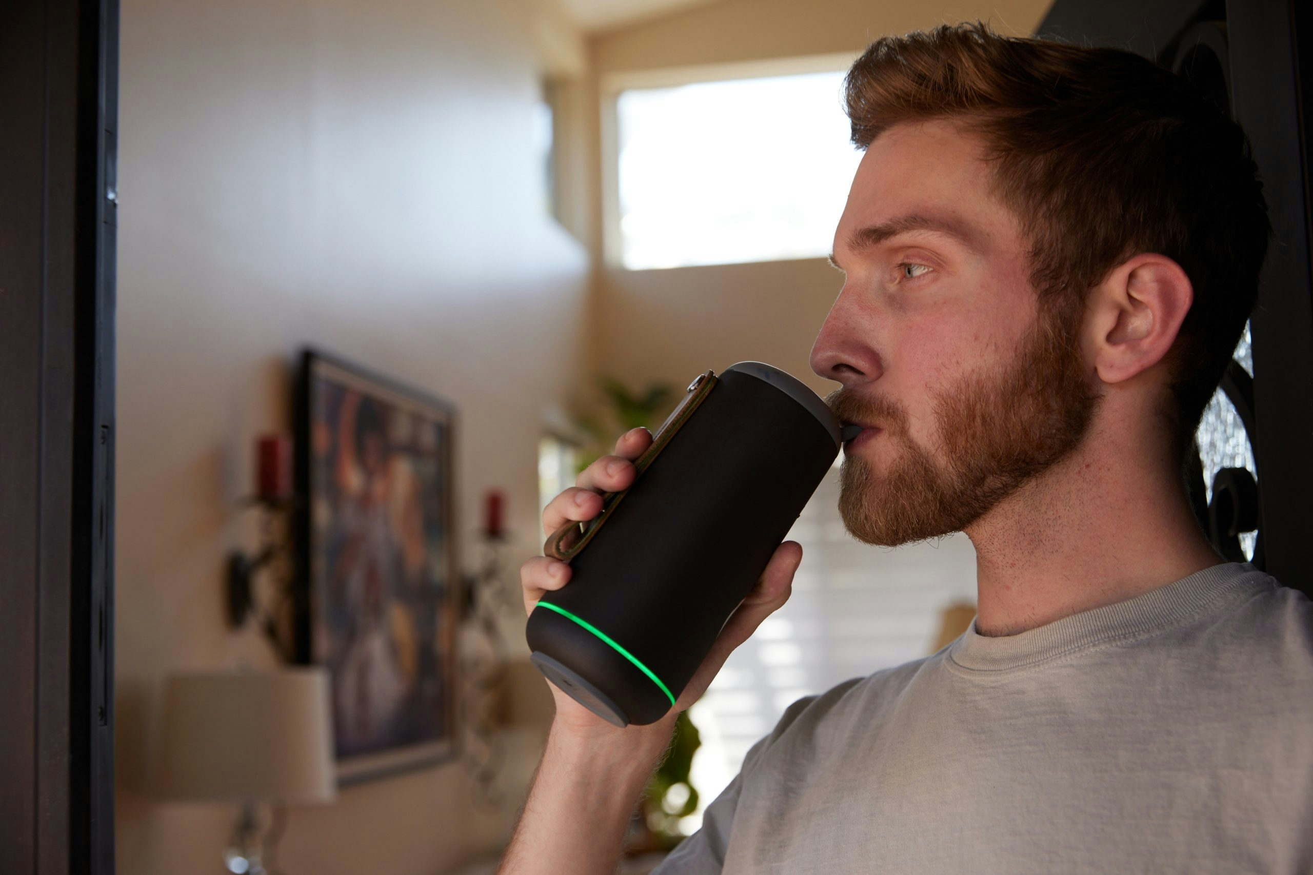 Man using the ez-up aurora device
