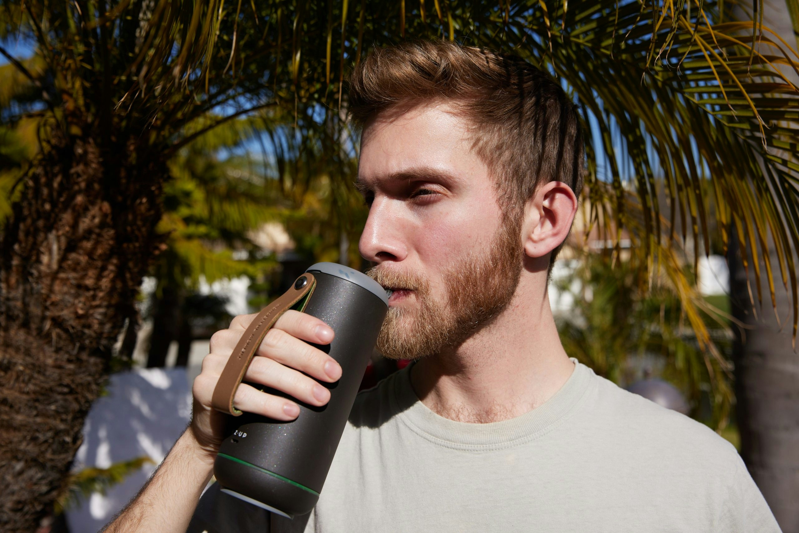 Man using the ez-up aurora