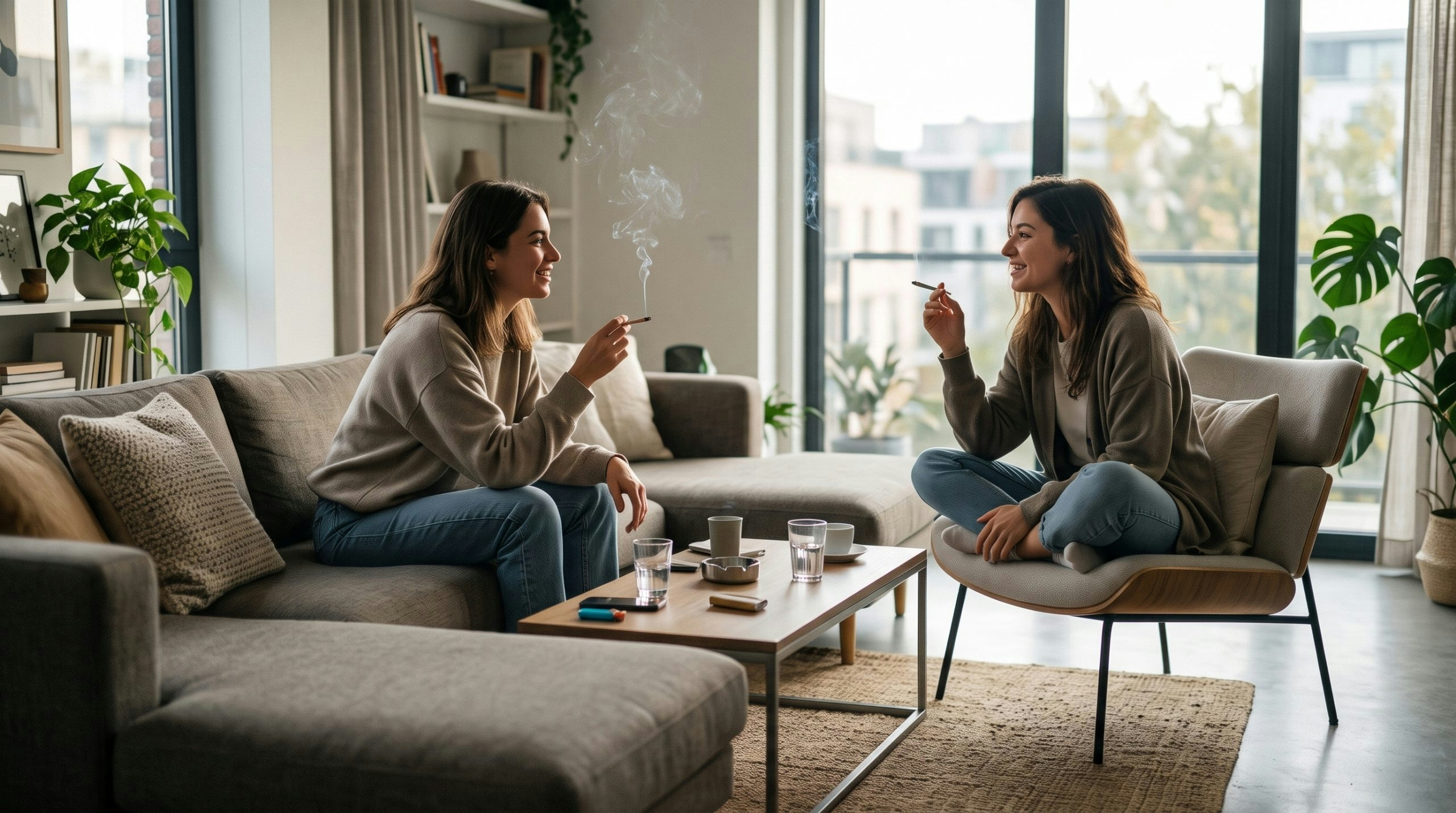 friends sharing a joint together