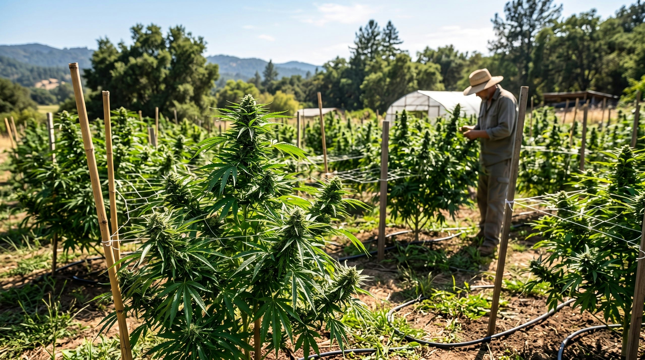 cannabis plants growing outdoors