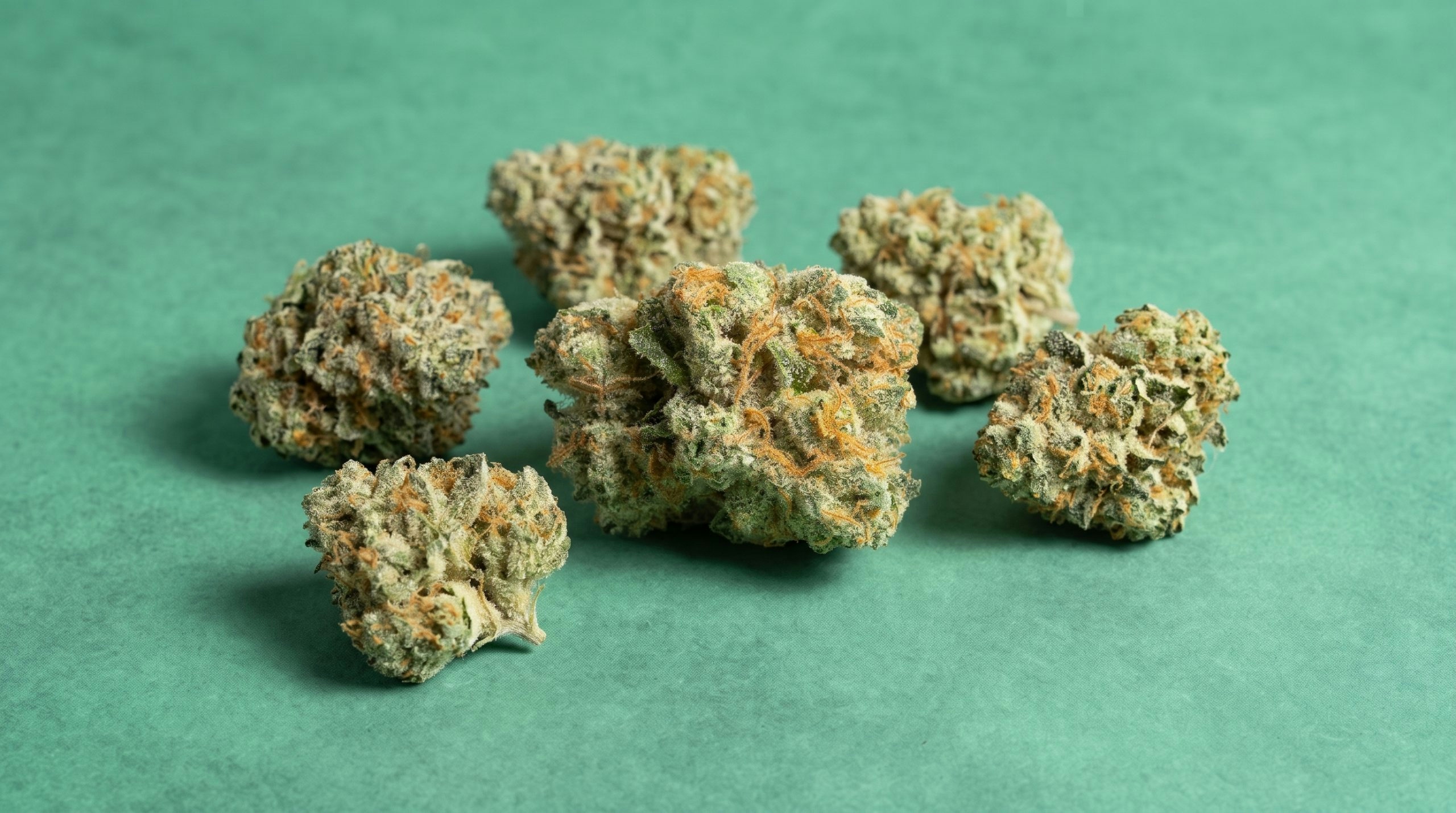 blue coffee buds over a green background